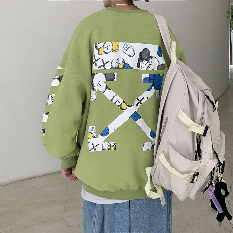 

Spring and Autumn New Men's Hoodie Fashion Casual Printing Long Sleeve Round Neck Jacket Trend Loose Large Size 5XL Hoodie Men