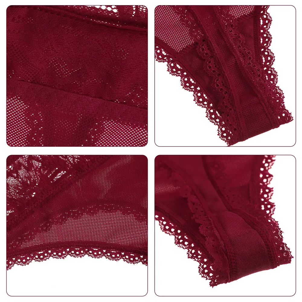 

LEVAO Women Sexy Transparent Panties G String Thong Ladies Seamless Floral Lace Romantic Underwear Female Mesh Fresh Lingerie