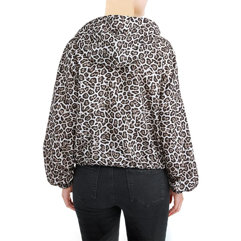 

Women's Long Sleeve Hoodie Pullover Casual Leopard Print Sweatshirts Loose V Neck Hooded Tops