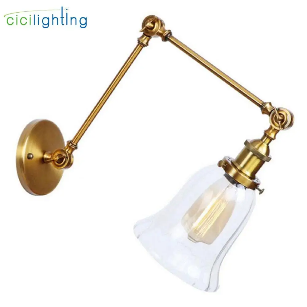 Винтажные настенные бра с бронзовым покрытием двойной механический светильник