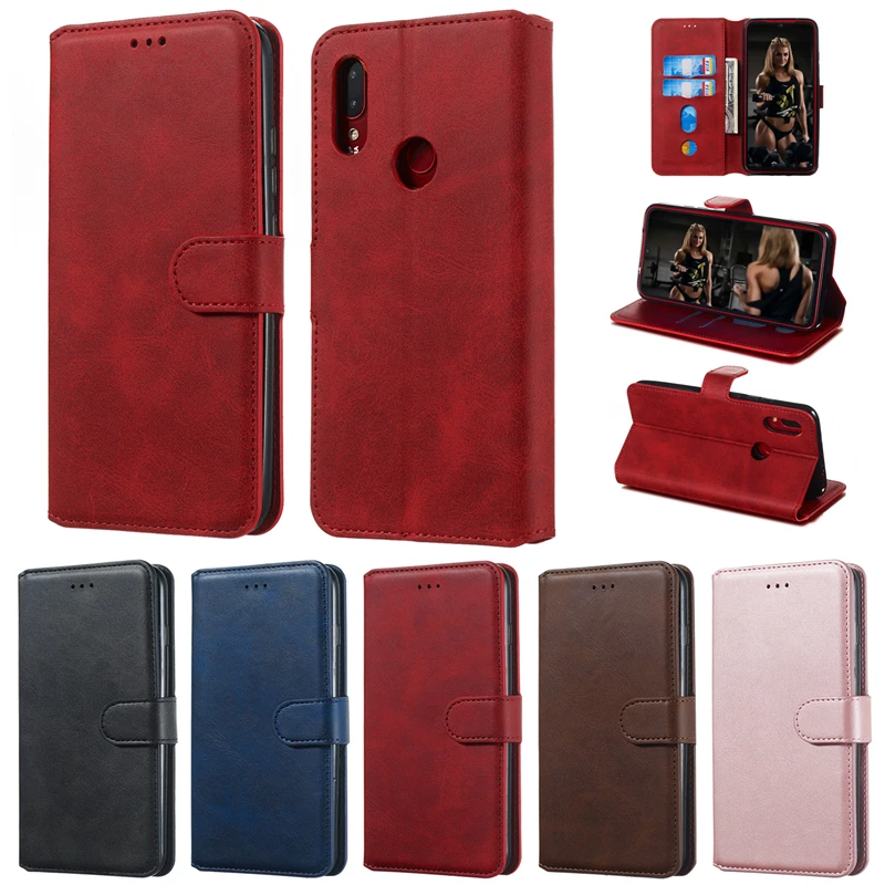 Кожаный чехол кошелек с откидной крышкой для телефона Xiaomi A3 Lite Redmi 8 7 7A 6 K20 Note 5