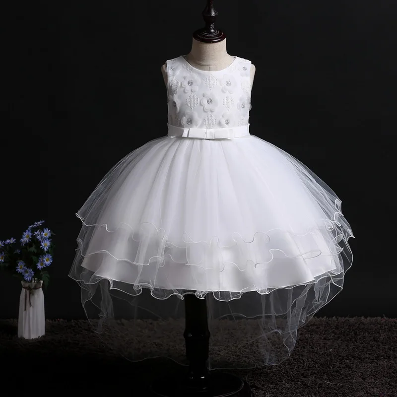 Платье со шлейфом для девочек подростков детское платье свадебной вечеринки
