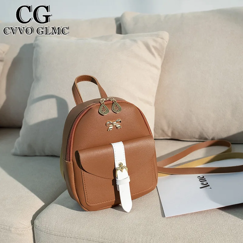 

Cvvo Glmc Mini Backpack Women PU Leather Shoulder Bag Girls Kids Multi-Function Small Bagpack Female Ladies ckpacks