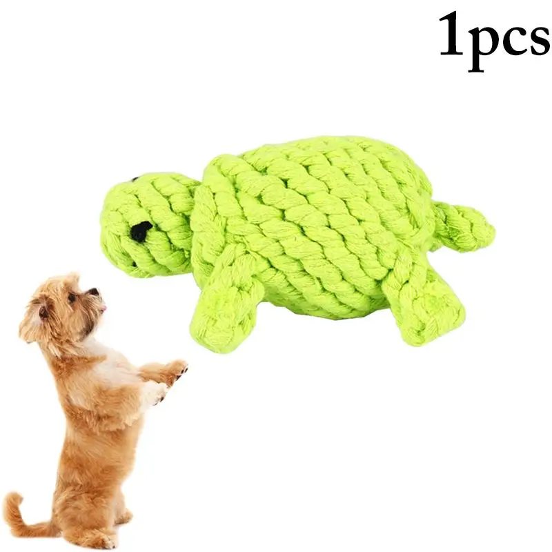 

Turtle Shape Dog Chew Toys Cotton Rope Plaited Green Handmade Dogs and Cats Bite Toy Pet Products juguetes para gatos
