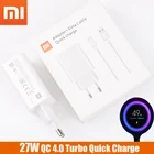 Быстрое зарядное устройство xiaomi 27 Вт, оригинальный EU QC 4,0 турбо адаптер для быстрой зарядки, usb type c кабель для mi 9 9t pro k20 pro mi note 10 lite
