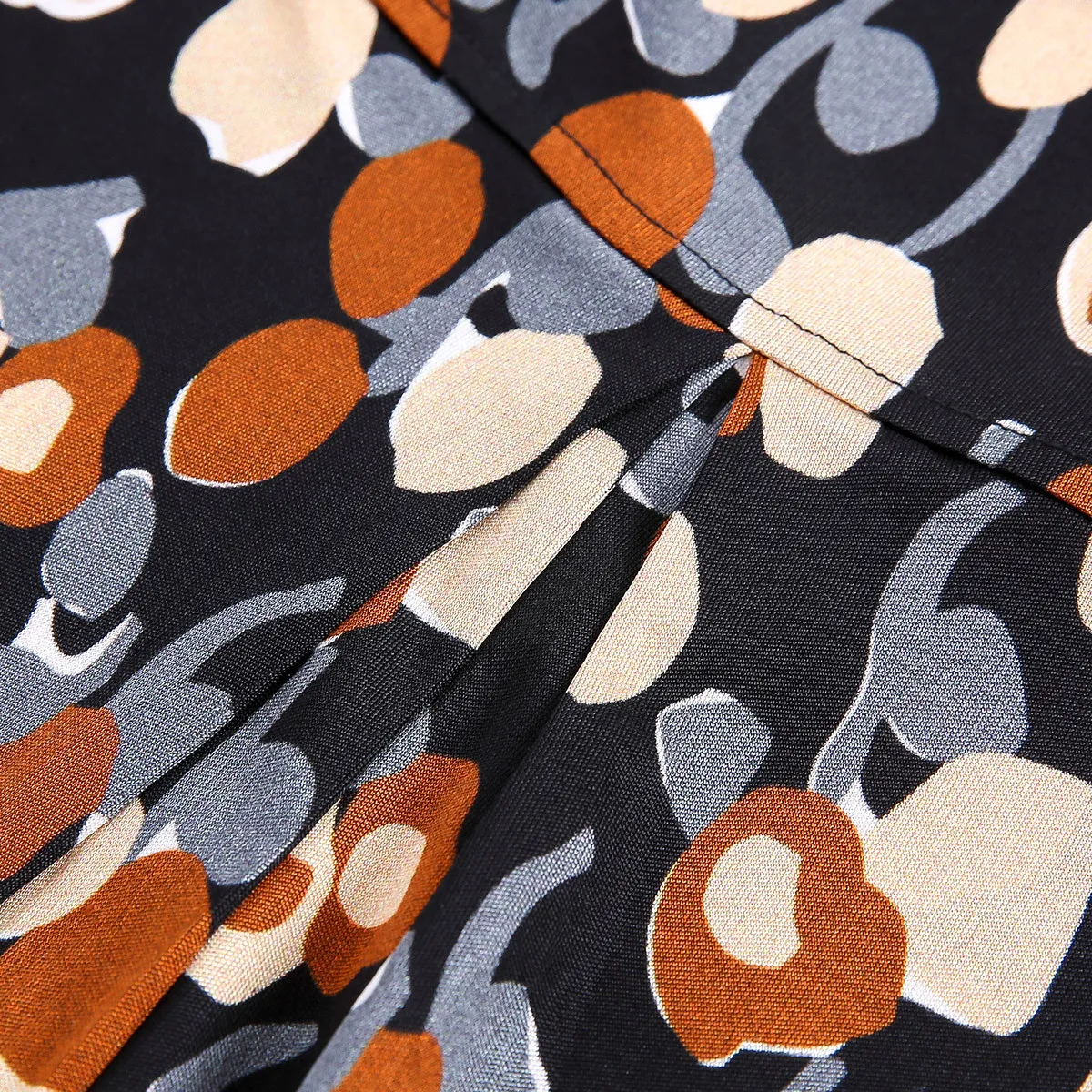 

masigoch 2021 V-neck 100% mulberry silk short-sleeved loose print mid-length dress women for summer