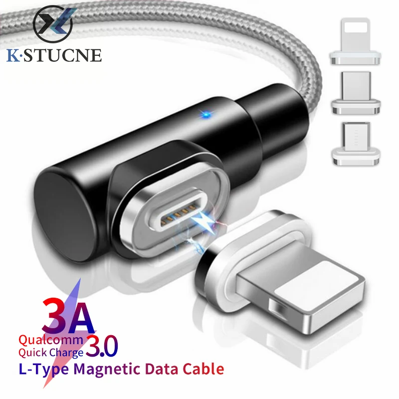 Магнитный кабель 3A Micro usb type-C для iPhone X XS XR 7, быстрая зарядка, USB-C, магнитное зарядное устройство для телефона, кабели для samsung Xiaomi