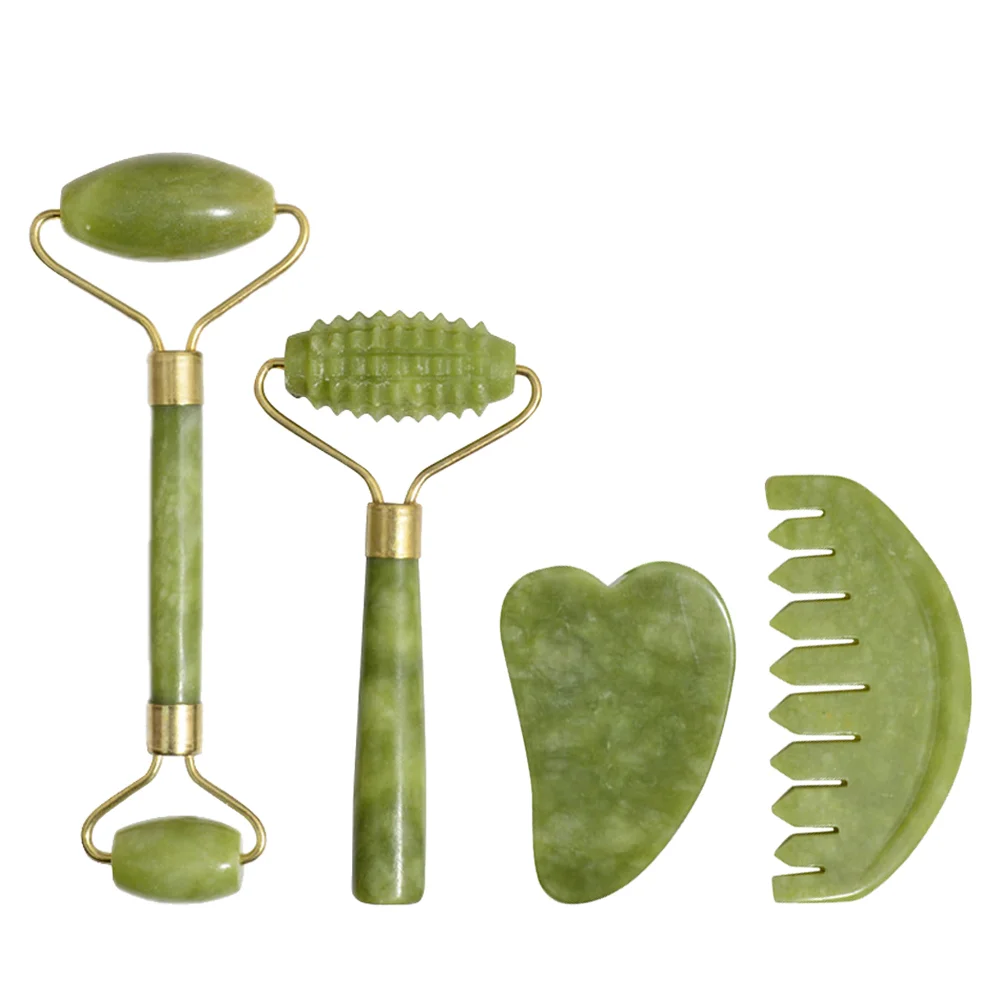 

1 компл. Креативный инструмент для лица, Нефритовая расческа, роликовый массажер