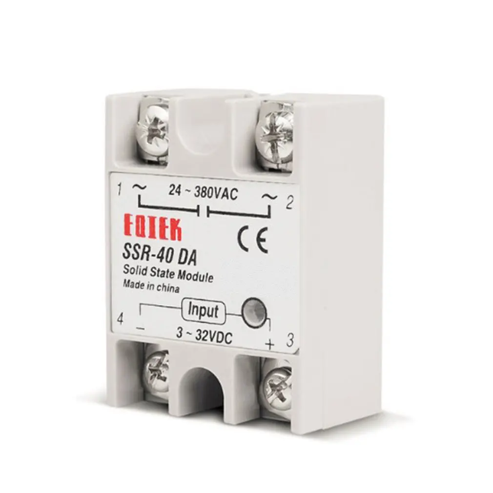 Твердотельное реле DC-AC 10A 25A 40A 60A 80A 100A 12V 3-32V DC TO 220V 24-380V AC нагрузка однофазный SSR для