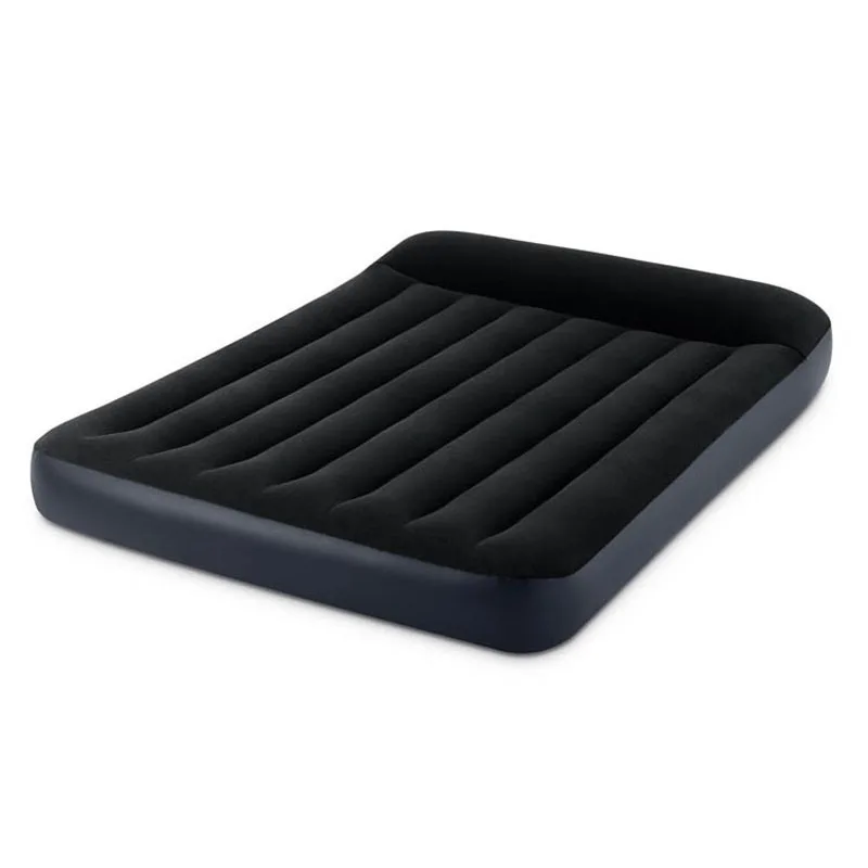 

66768 137*191*30CM Double Person Use High Grade Flocking Air Bed Built-in Pillow Inflatable Mat Air Mattress Camping Mat