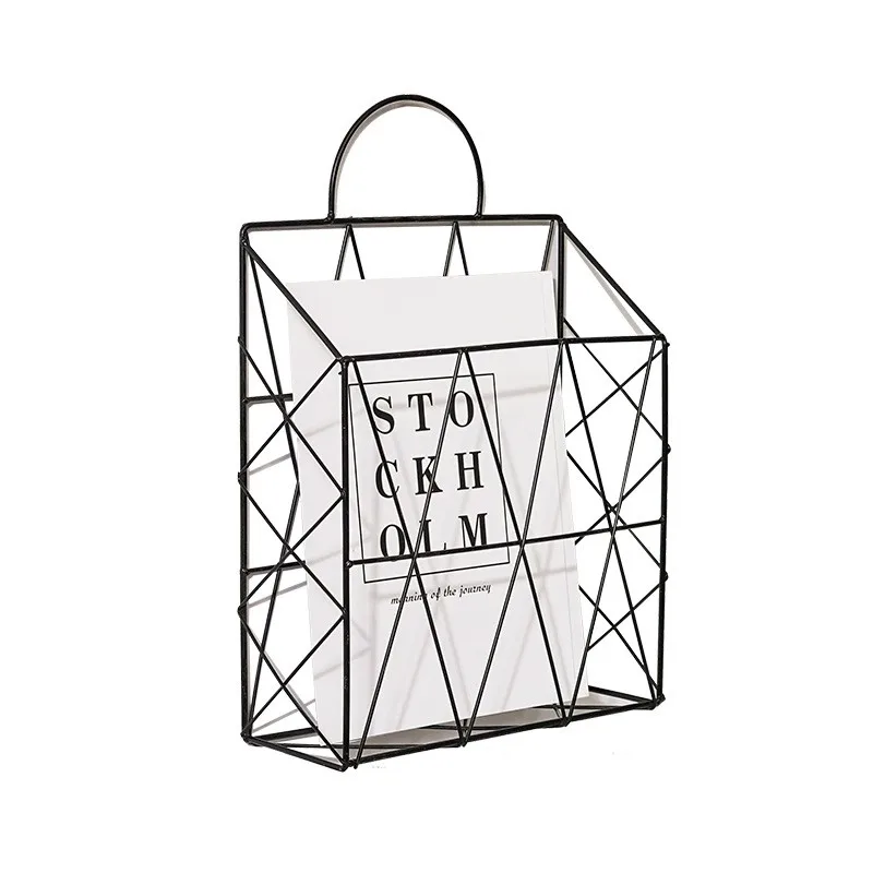 

New Nordic Style Metal Iron Wall Mounted Newspapers Book Shelf Storage Holder Magazine Rack Organizer Home DIY Decoration