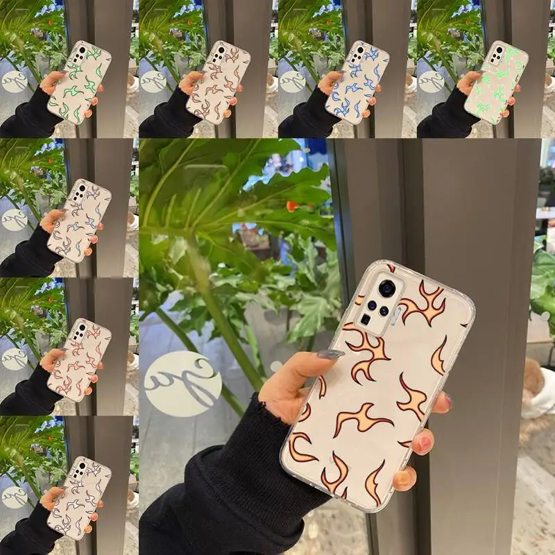 

Blue Flame Fire Phone Case Transparent For VIVO Y 97 93 85 81 75 73 71 70 69 67 66 55 53 50 52 51 30 20 19 11 S E Mobile bags