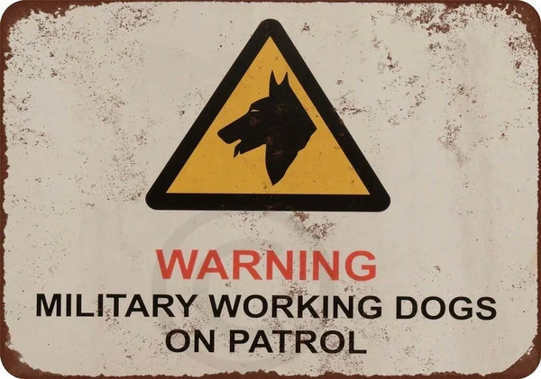 

Military Working Dogs on Patrol Vintage look Reproduction Metal sign 8 x 12