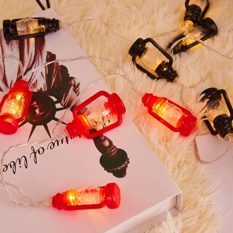

Kerosene Lamp LED String Lights Transparent Leds Light for Childs Bedroom Retro Decoration Halloween Decors Creative Kurtyna Led