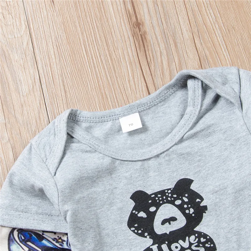 Комбинезоны с принтом тату для маленьких мальчиков одежда новорожденных и