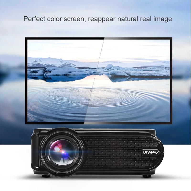 Светодиодный мини проектор 800x480P Android 6 0 Wi Fi Умный домашний кинотеатр HDMI USB аудио