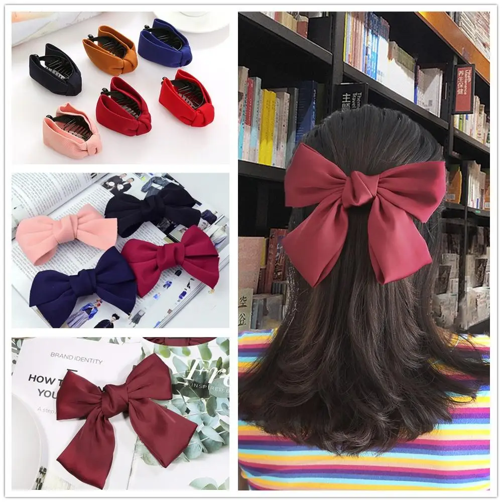 Резинка для волос с атласной лентой эластичная заколка бант аксессуар волос| |