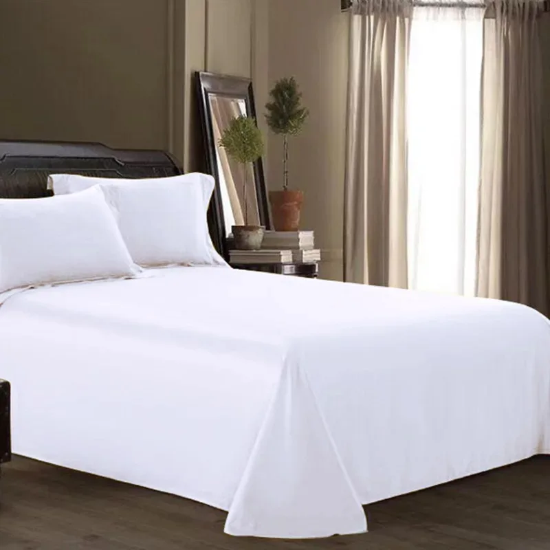 100 Pieces Flat Sheet 100% Egyptian Cotton 1200 TC White Color Twin Size x 200 cm Customize Wholesale |