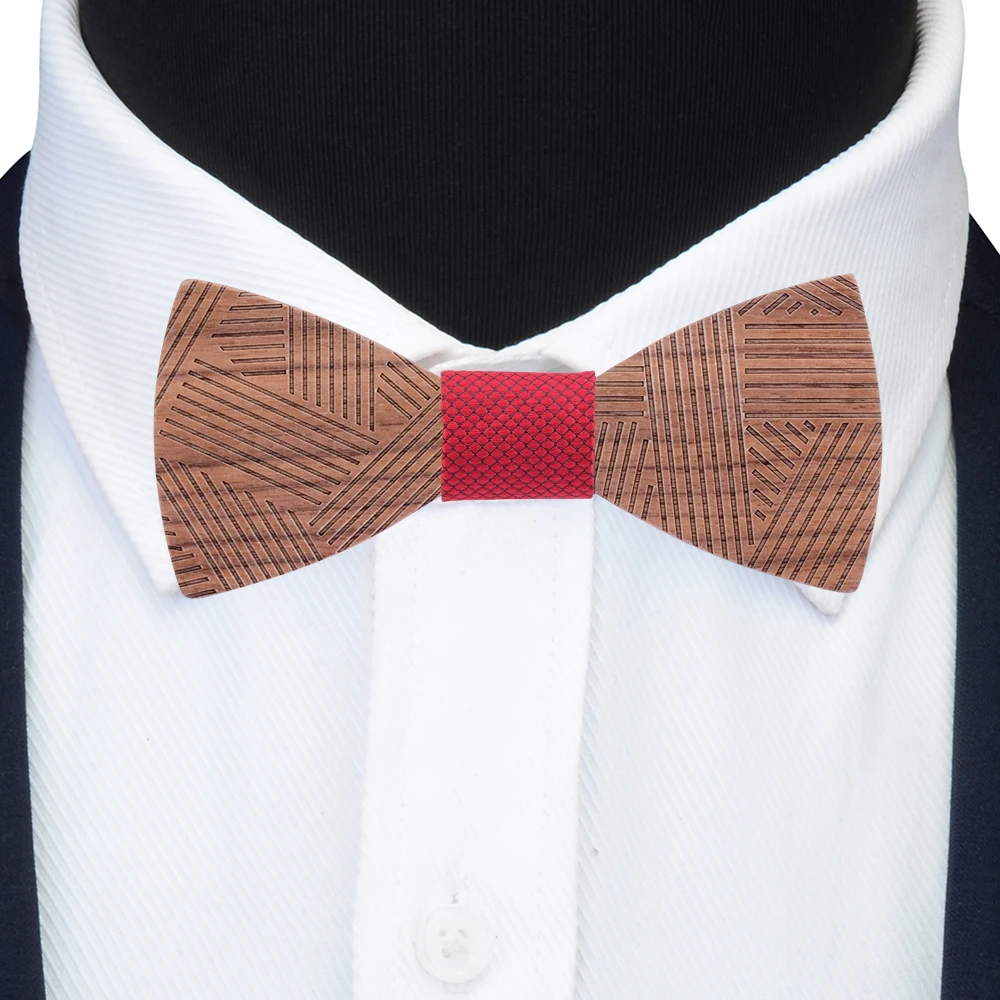 Регулируемый деревянный галстук-бабочка для мужчин ручной работы | Аксессуары