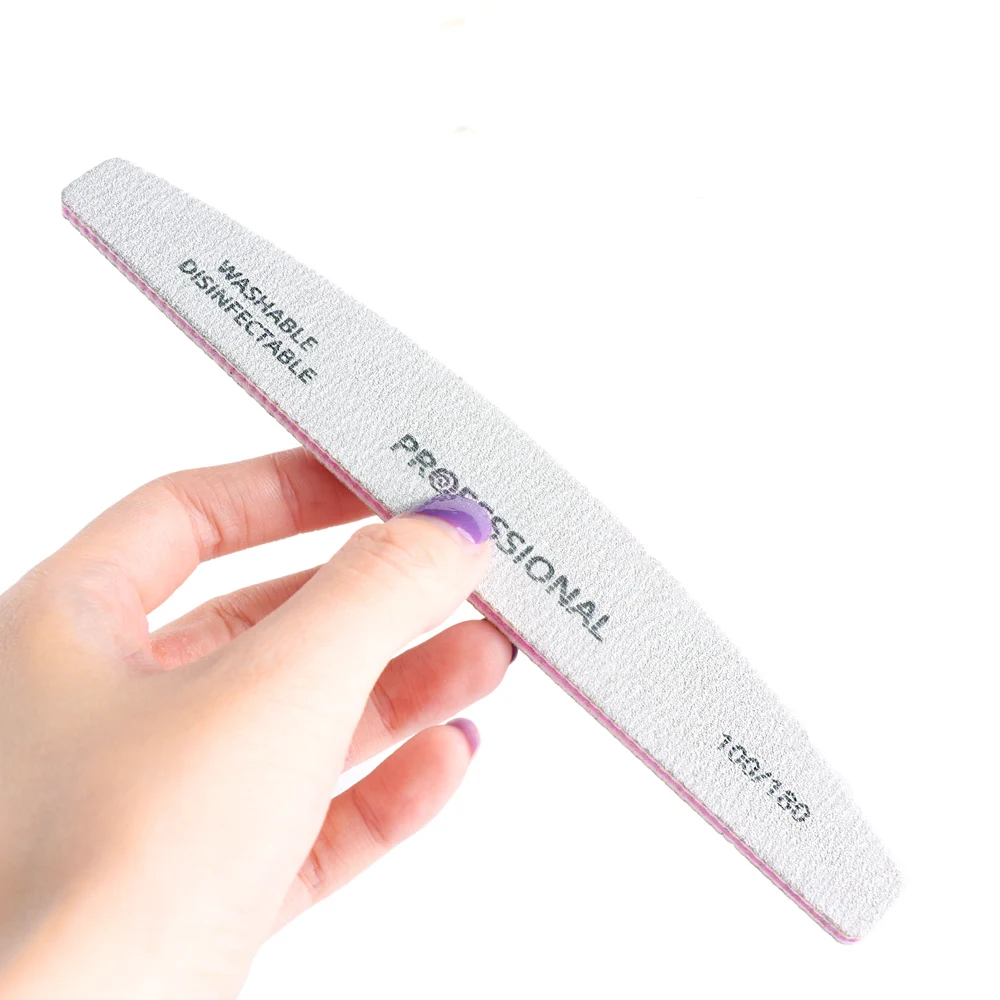 Пилки для ногтей в форме полумесяца двухсторонние абразивные педикюра ухода за