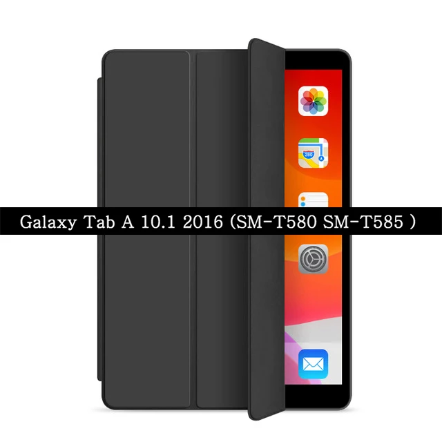 Jet Black Чехол для планшета для samsung Galaxy Tab A 10,1 SM-T580 SM-T585 wifi LTE 3g из искусственной кожи защитный чехол Магнитный чехол - Цвет: Jet Black