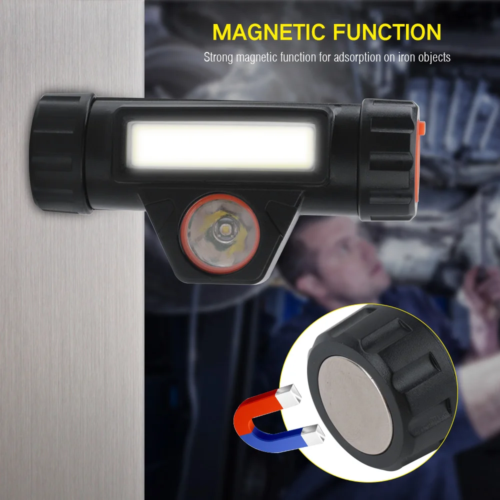 BORUiT Портативный Миниатюрный светодиодный налобный фонарь фонарик Магнитная