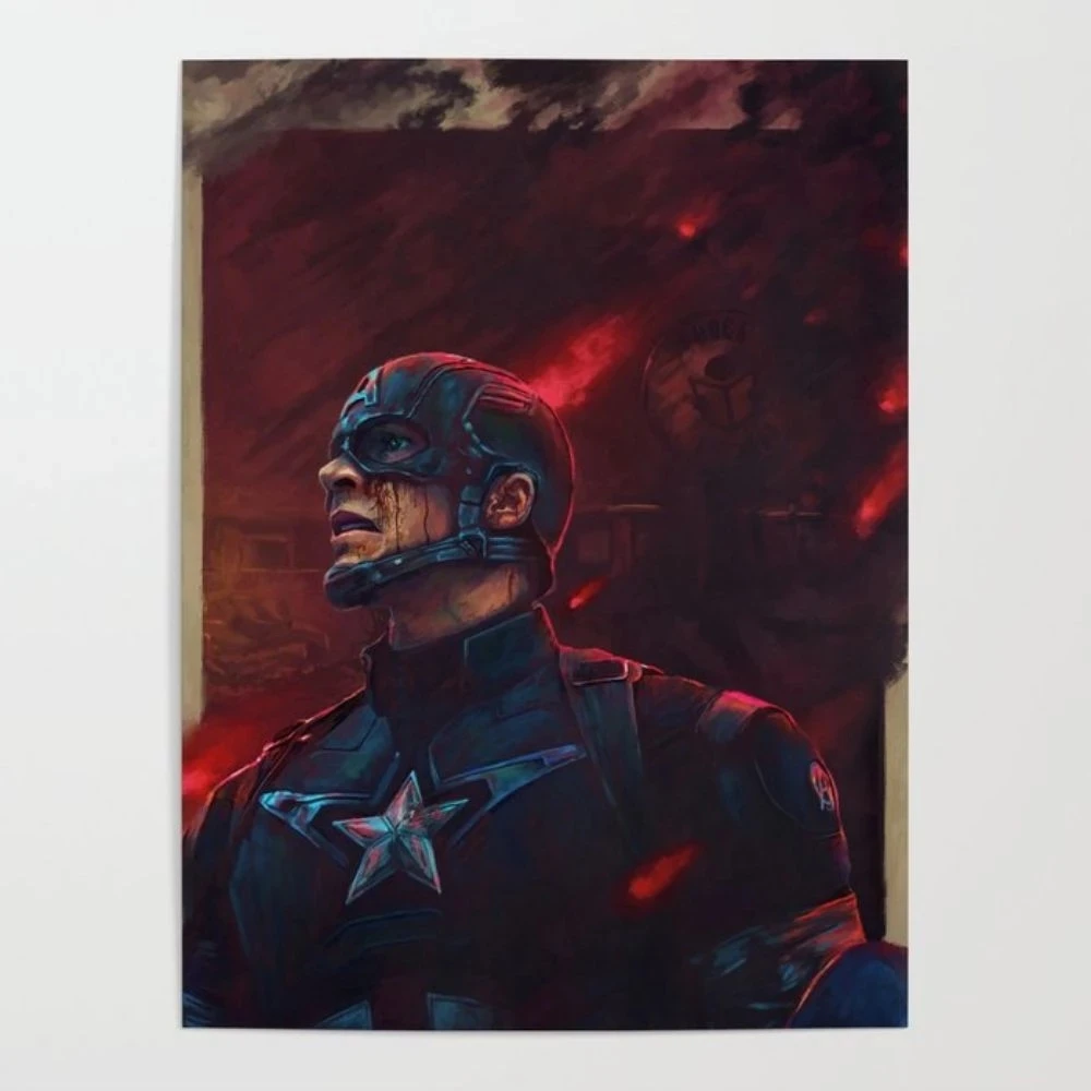 

Домашний декор, фигурка героя Marvel, Капитан Америка, холст, живопись, современная рамка, модульная рамка, постер для офиса, постер для гостино...