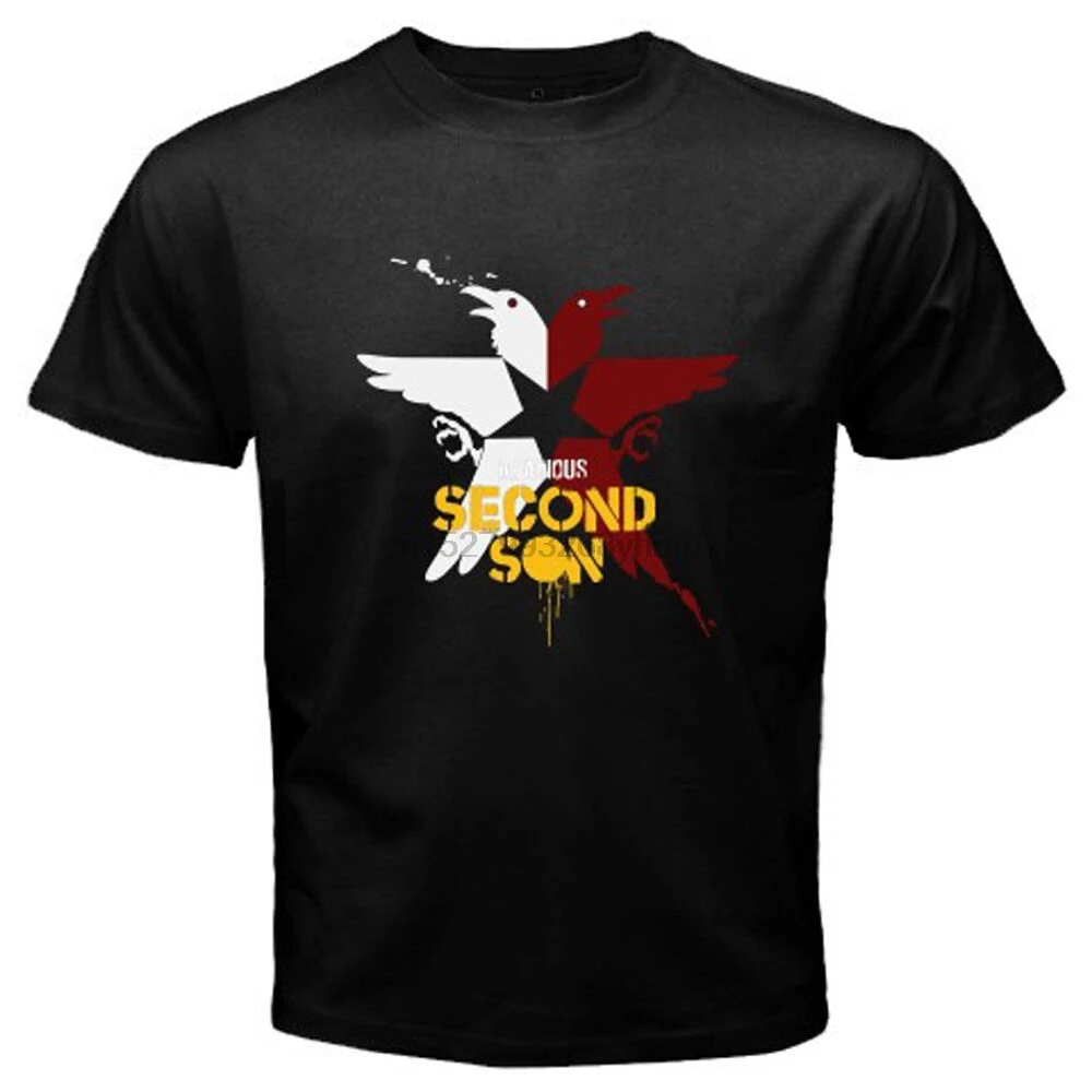 Новый Хорошо известное изображение второй сын игры логотип мужские черные