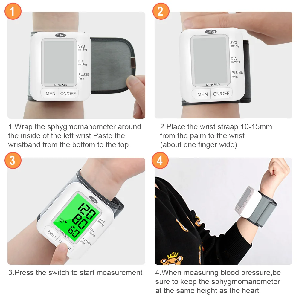 Cofoe USB Перезаряжаемый/аккумулятор цифровой монитор артериального давления на