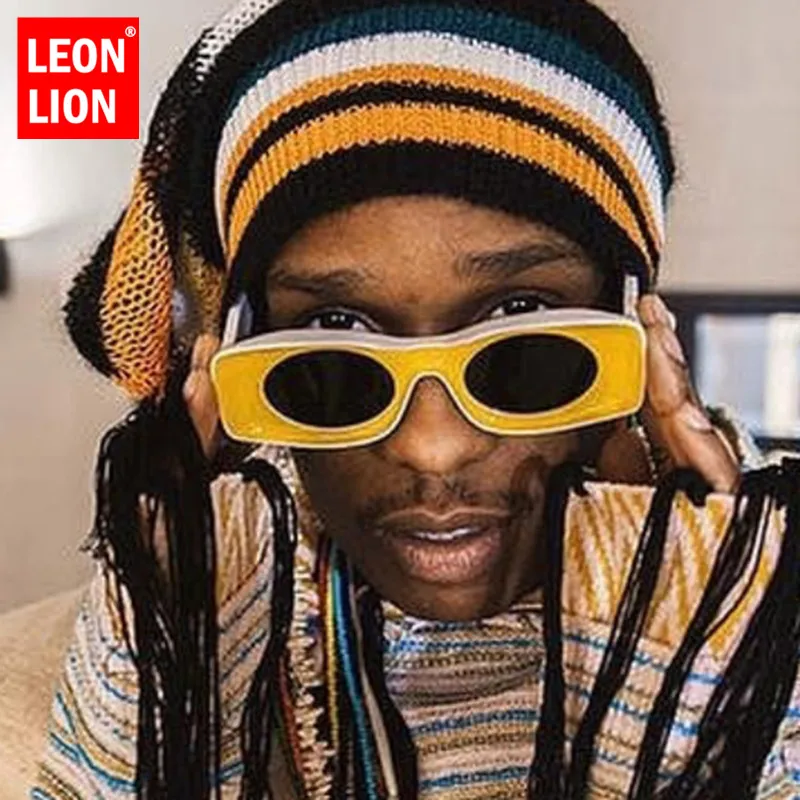 ЛеонЛион 2023 Квадратные Солнцезащитные Очки Мужские Роскошный Бренд Ретро Женщины/Мужчины Винтажные Очки для Зеркала Люнет Солей Ом.