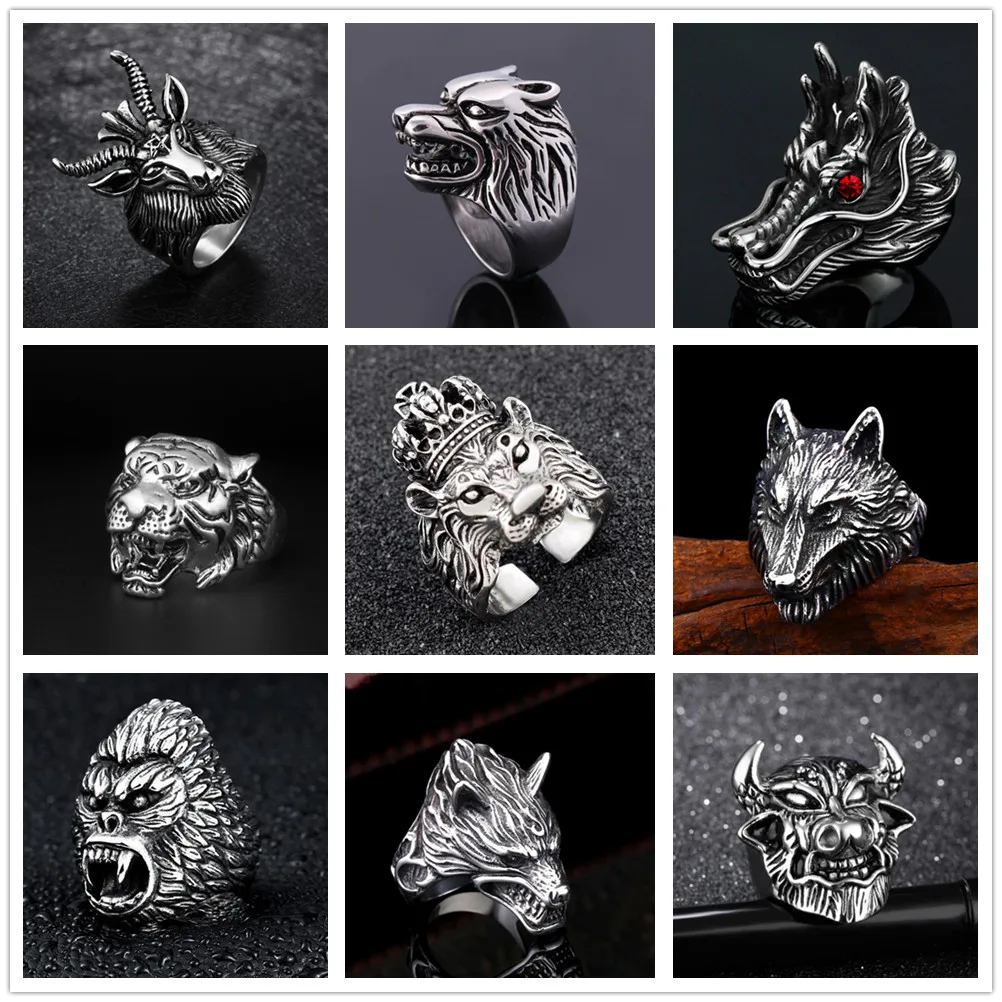 Кольцо для мужчин и девочек серебряное черное змеиное кольцо жестокий зверь