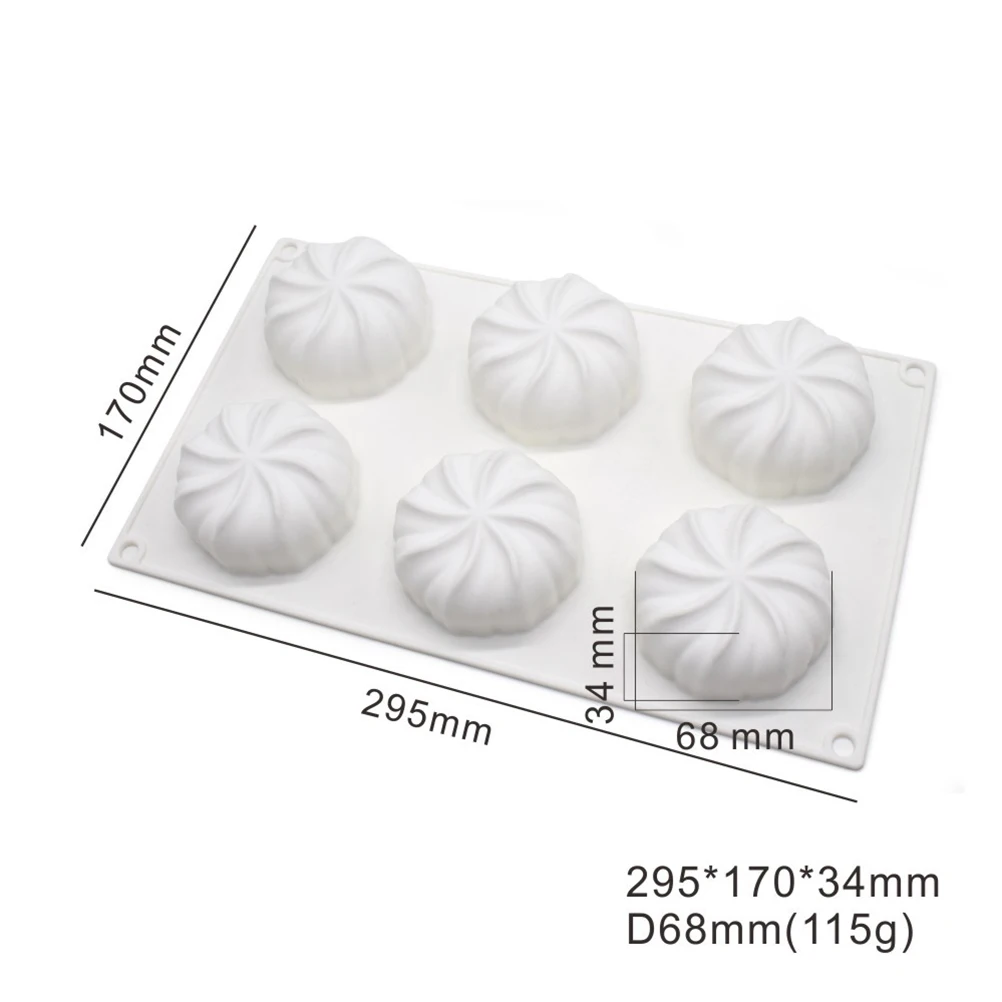 

3D Pumpkin Silicone Cake Mold 6 Cavity Mousse DIY Dessert Chocolate Mould