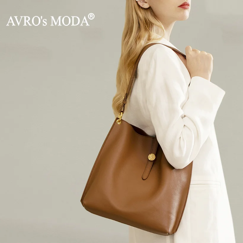AVRO's MODA New Fashion Genuine Leather Handbags Women Brand Shoulder Bucket Tote Bags Ladies Designer Luxury Large Capacity Bag