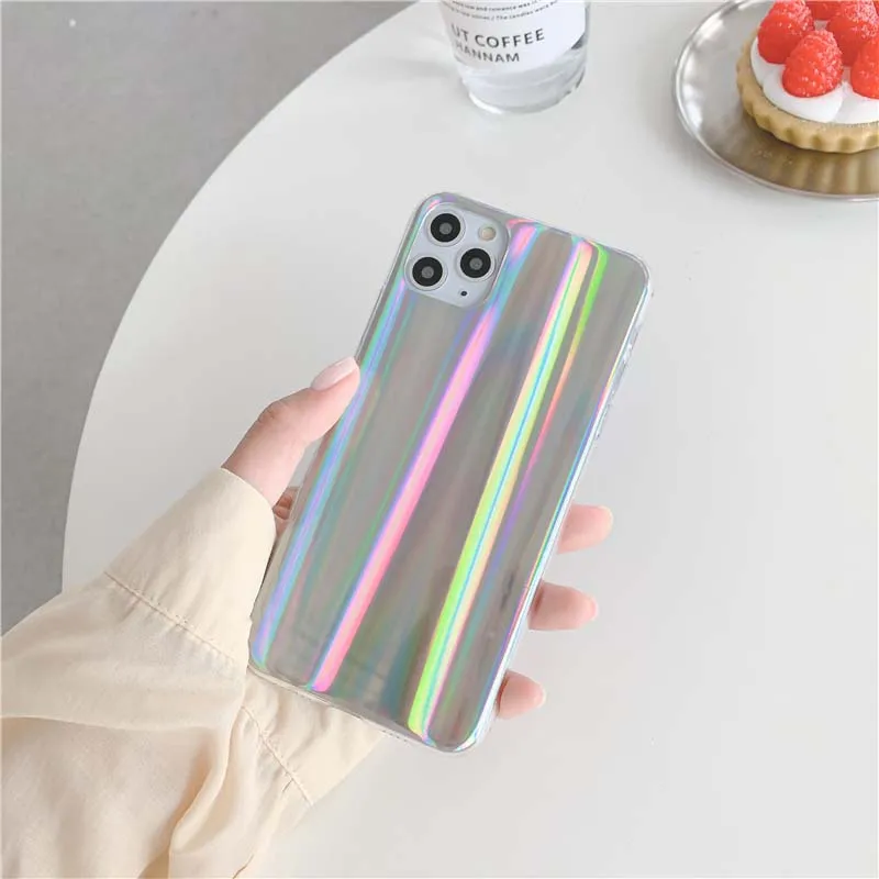 GlamPhoneCase Laser 3 Colors Phone Case For iPhoneSE 2 11Pro/Max X XS Max XR Soft Silicone Cover iPhone11 7 8Plus | Мобильные
