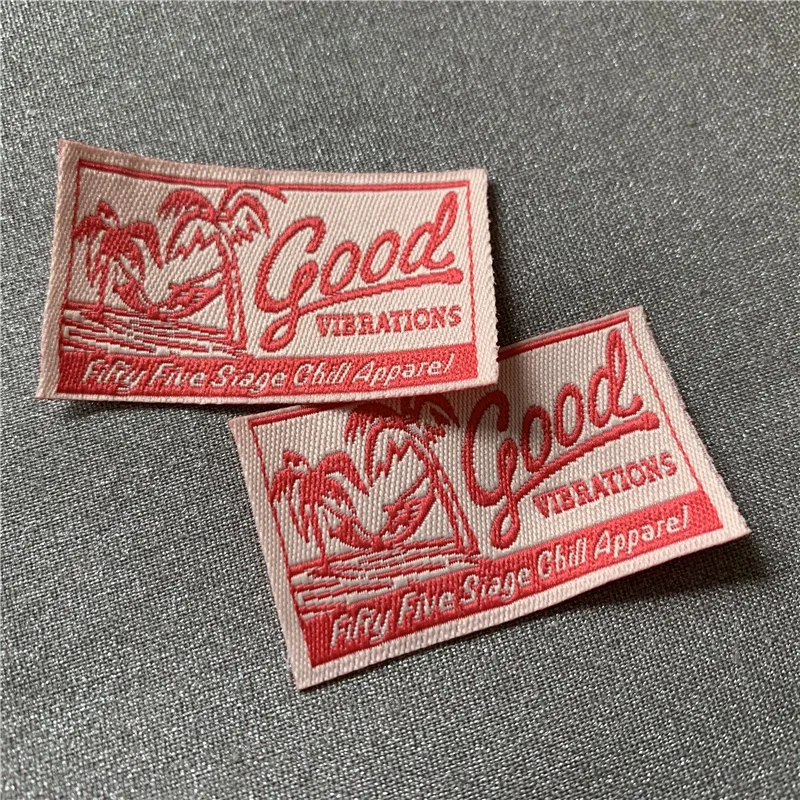 Индивидуальные этикетки розового цвета для одежды с прямой резкой 2 5*4 4 см тканые