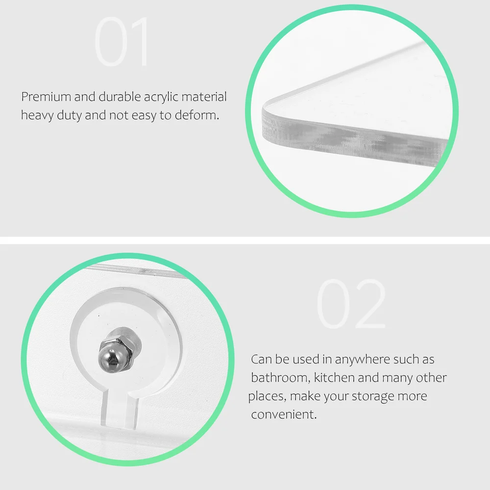 

2 Pcs Acrylic Wall Hanging Racks Punch-free Sundries Rack Bathroom Storage Racks