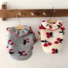 Милая Одежда для собак, декольте в виде листьев лотоса, пальто для собак, куртка с рисунком вишни для щенка, маленький и средний размер, из хлопка для чихуахуа