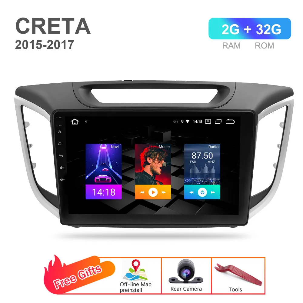 2G without DSP 2015 Android 9,0 Автомобильный DVD Радио gps навигатор плеер для hyundai Creta ix25 Мультимедиа Стерео Wi-Fi головное устройство - Цвет: 2G without DSP 2015