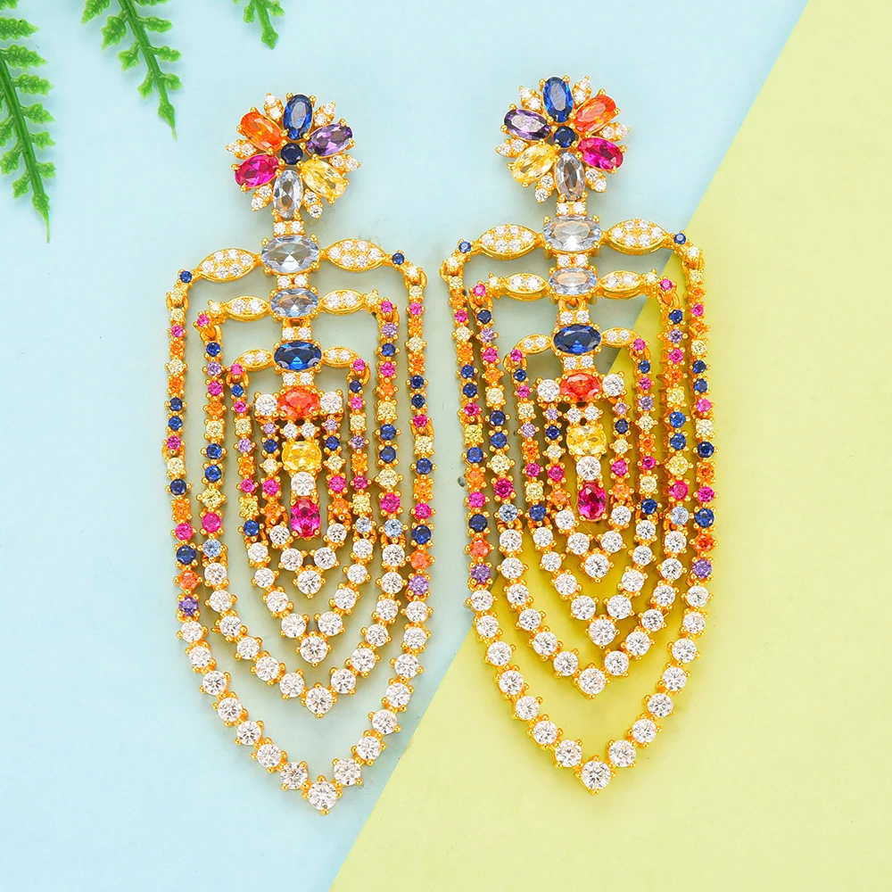 GODKI 75 мм макси размер Подвески Роскошные звенья цепи кисточкой Висячие серьги для