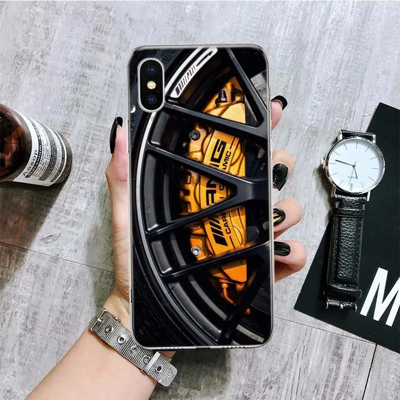 Sports Car Wheel Tire Speed Phone Case For iPhone 11 12 13 14 Pro XS XR X Max 7 8 6 6S Plus Mini + 5 SE Pattern Customized Coque