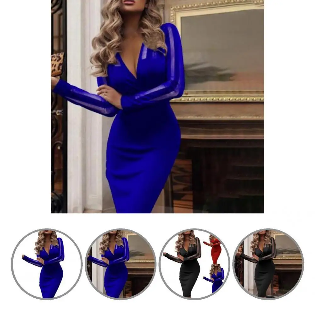 

Женская юбка с глубоким V-образным вырезом, дышащее женское платье с длинным рукавом, женское платье для покупок