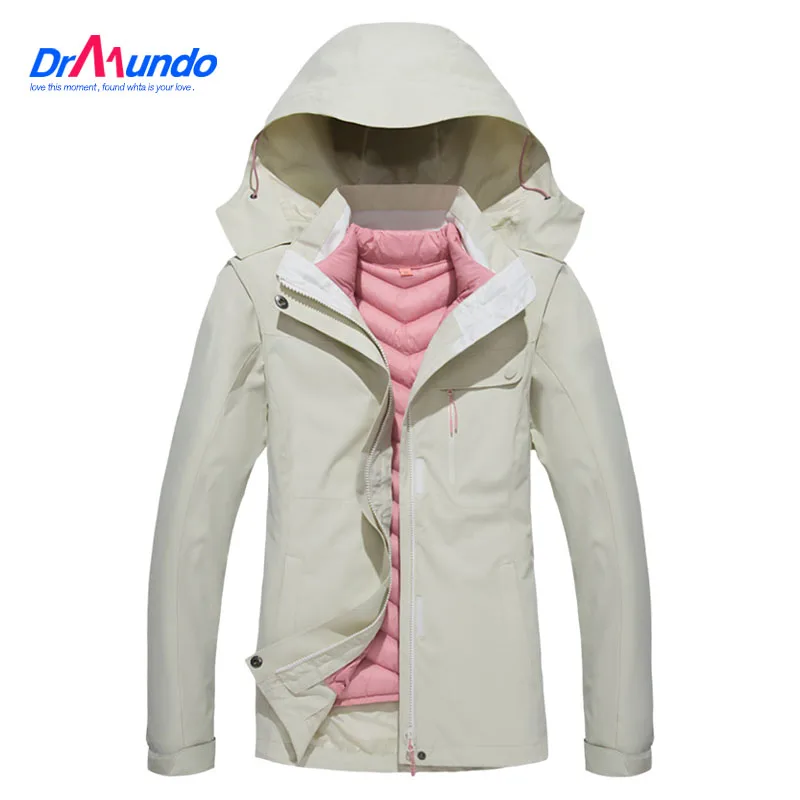 Женские Водонепроницаемый горнолыжная куртка походная теплая размера плюс