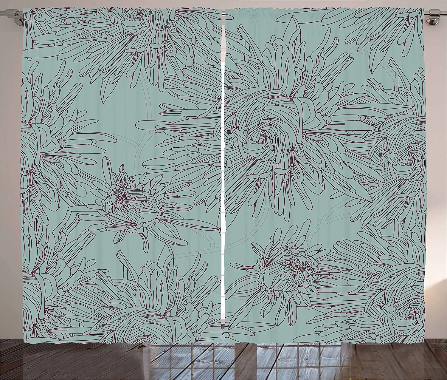 

Светонепроницаемые шторы с цветочным рисунком, стильные романтические стильные занавески ручной работы в стиле ретро, с рисунком астры, цв...