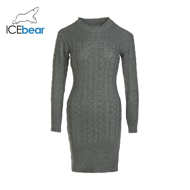 ICEbear Новинка 2019 сезон осень зима базовые модели однотонное трикотажное платье