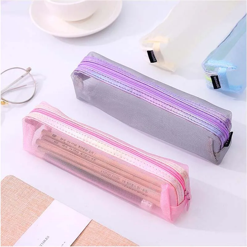 Простая Сетчатая Сумка для ручек прозрачная коробка качественные школьные