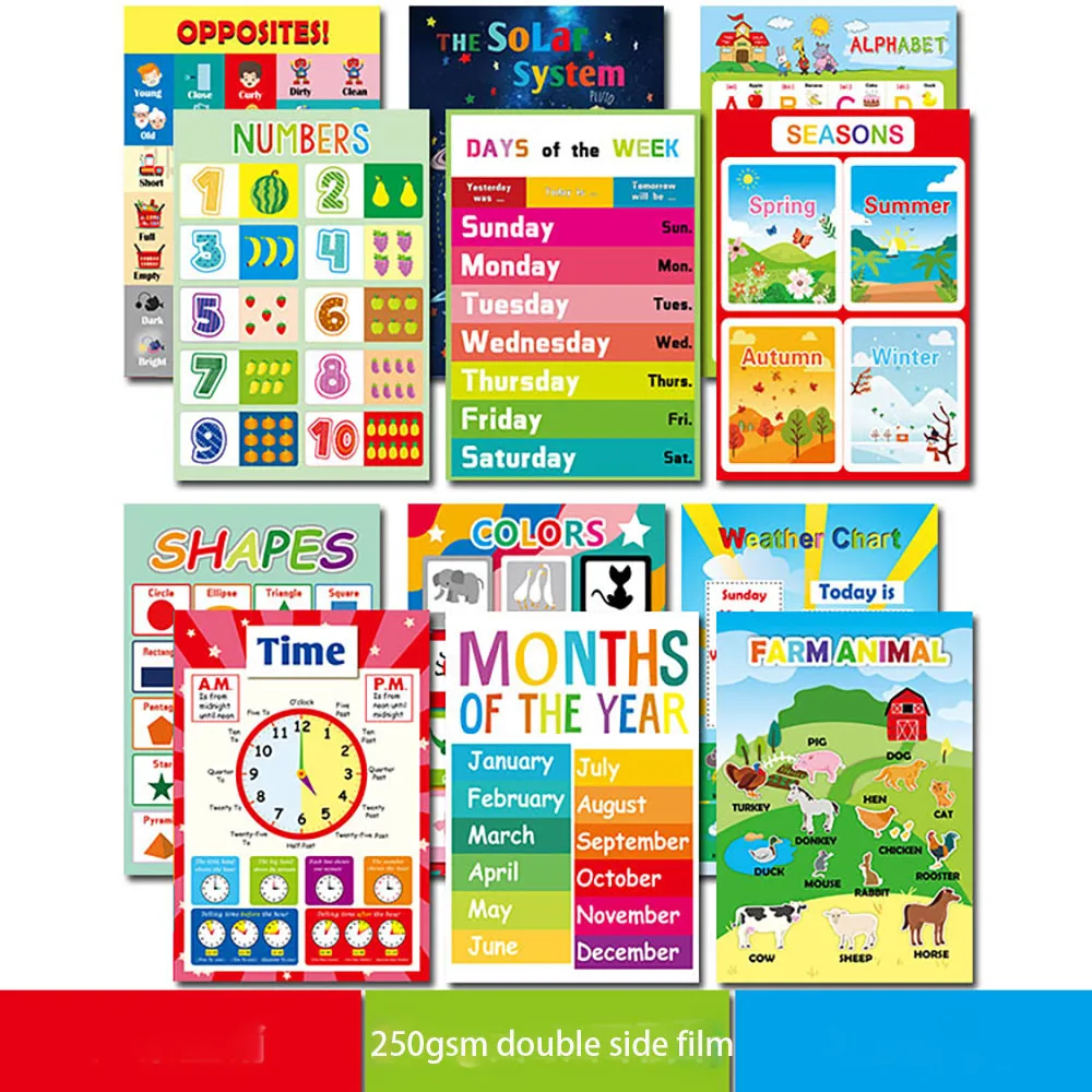 12 шт. Детские плакаты | Дом и сад