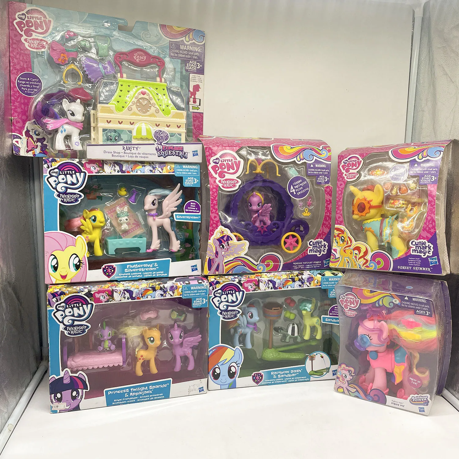 

Hasbro My Little Pony Equestria Rarity Sandbar Pinkie Pie Sunset Shimmer Siverstream Applejack Doll Gift Toy Model Anime Figures