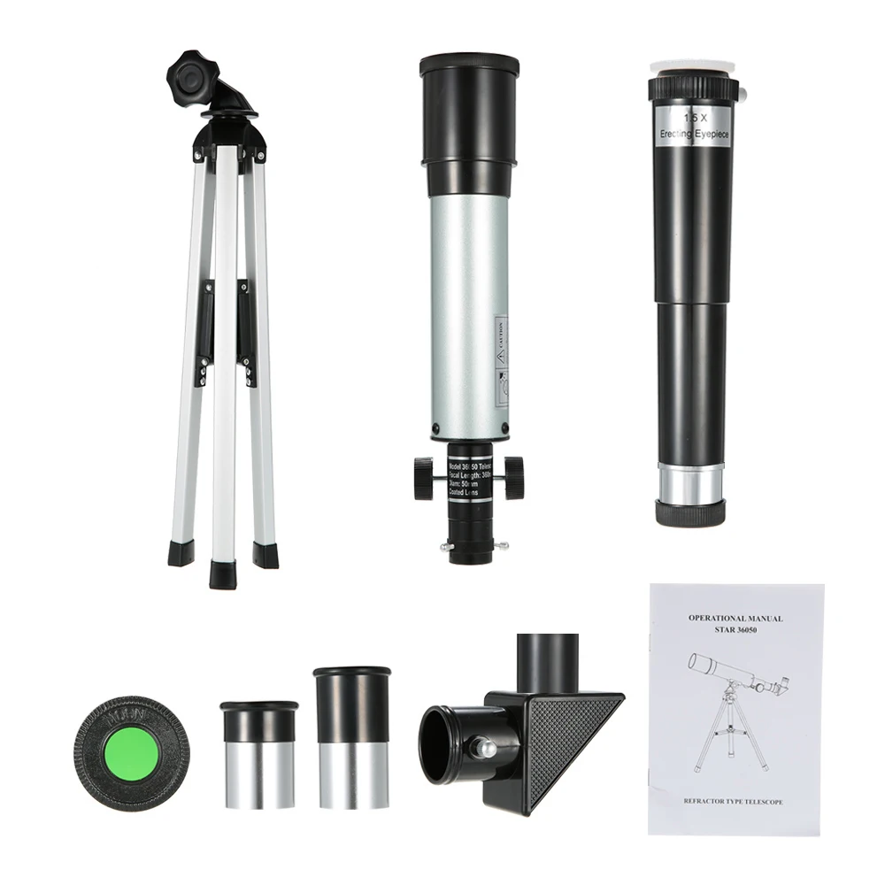 

Outdoor HD 90X Zoom Telescope 360x50mm Refractive Space Astronomical Telescope Monocular Travel Spotting Scope with Tripod