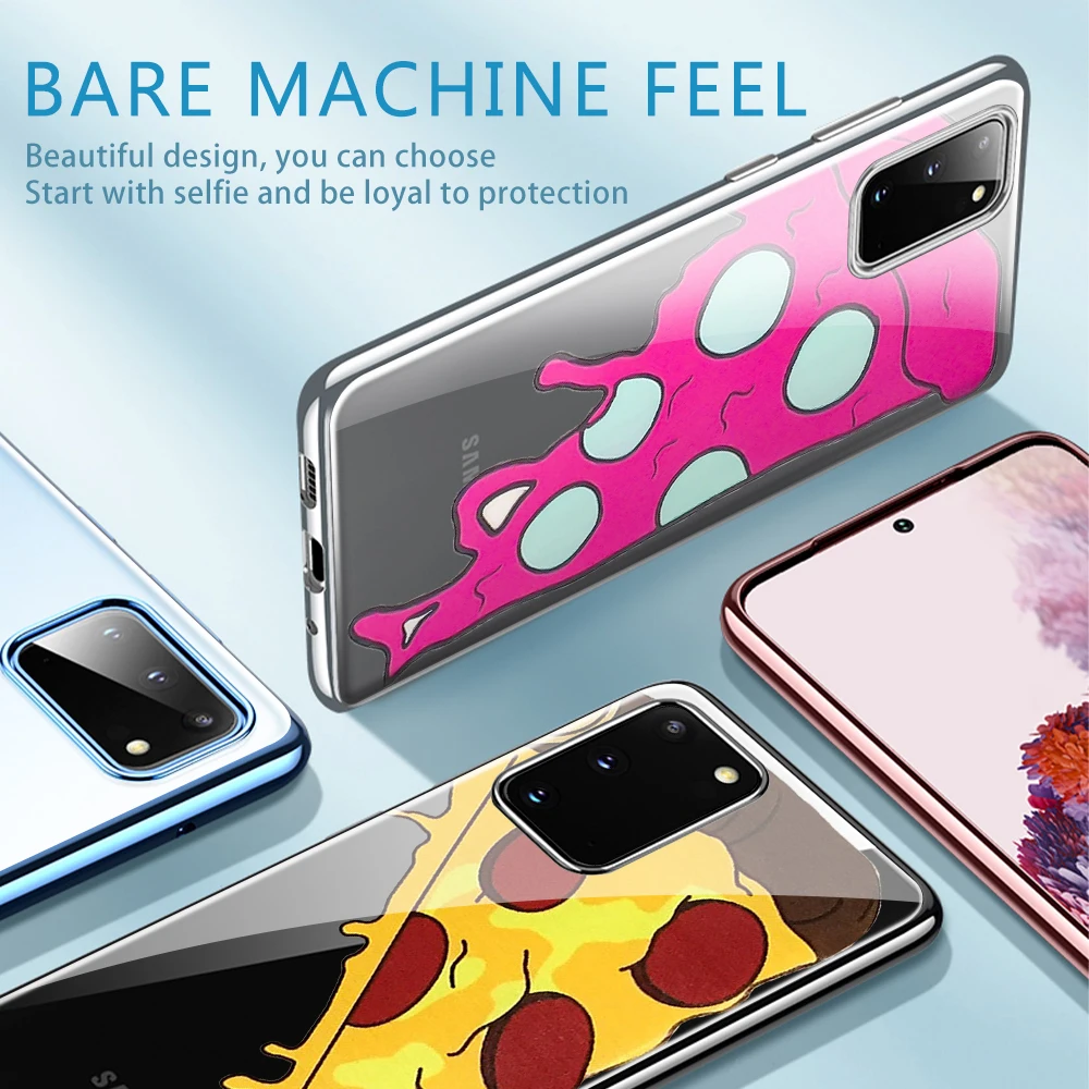 

Donut Pizza Case for Samsung Galaxy S21 S10 S9 S8 S20 Plus Ultra A51 A50 A71 A70 A20E A21S 01 NOTE 20 10 9 8 Plus Soft TPU Funda