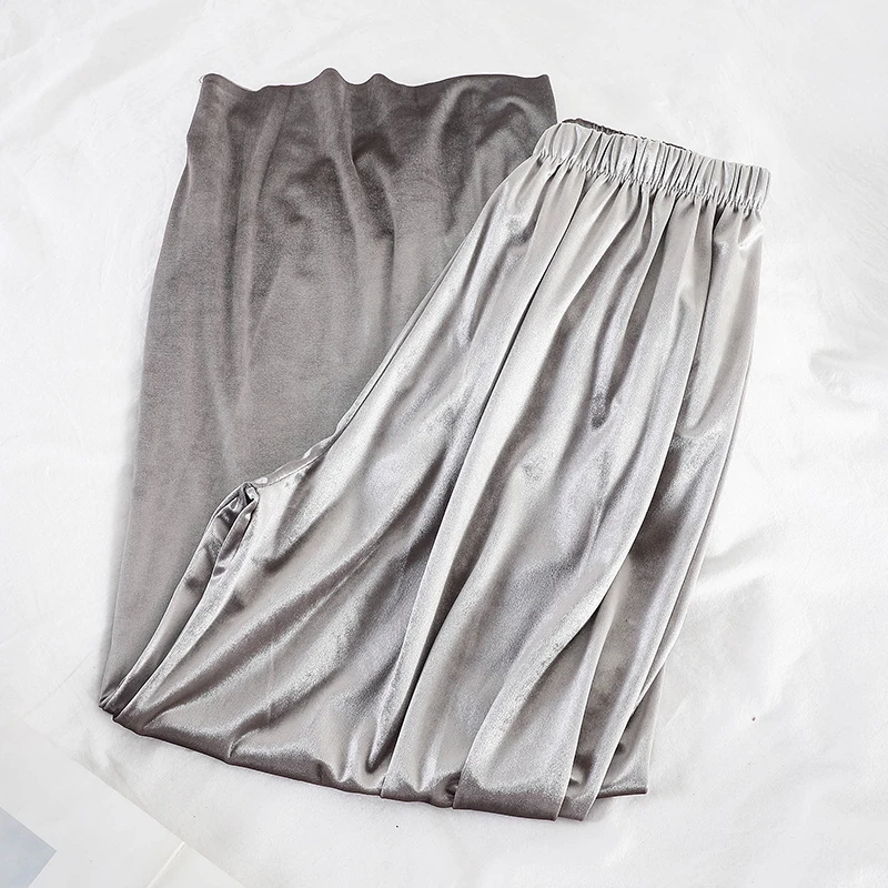 Neploe Velour Wide Leg Pants Female High Waist Stretch Loose Warm Long Pant Autumn Winter Women Casual Solid Trousers 54358